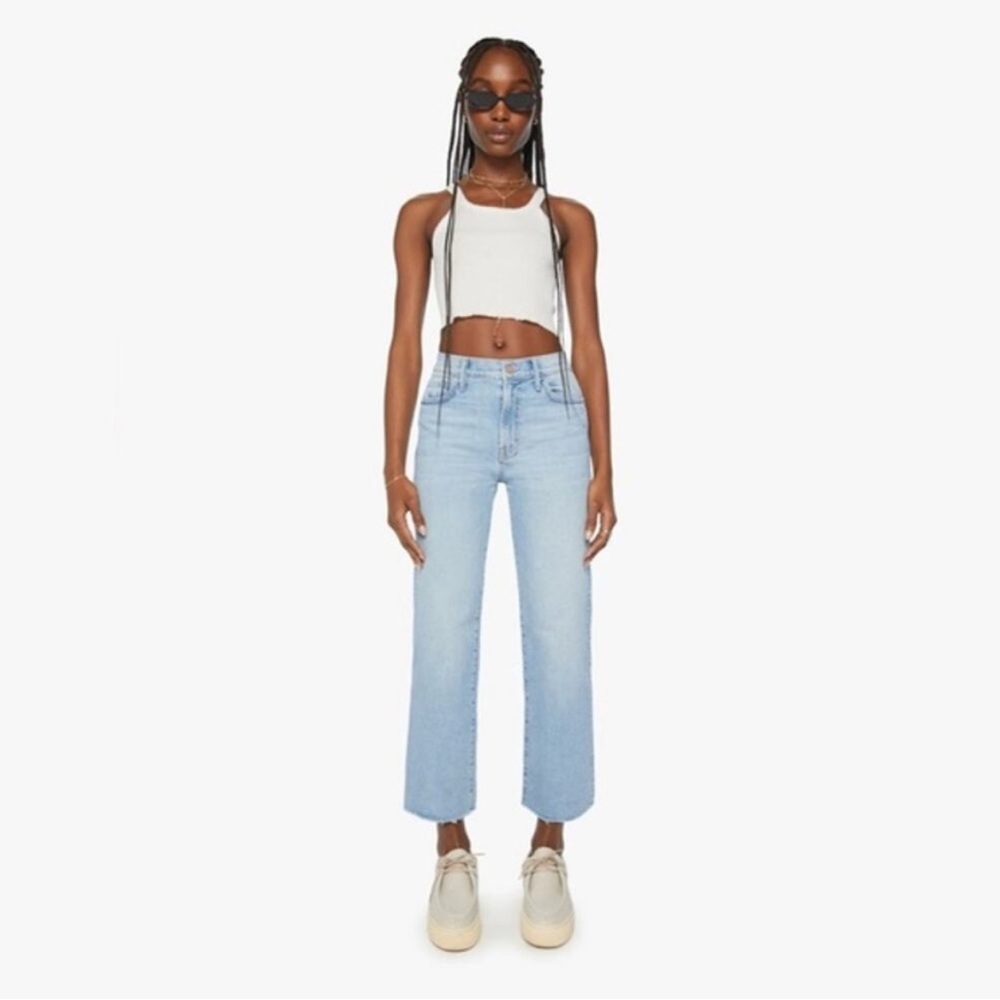 MOTHER Light Wash Wide Leg Jeans
